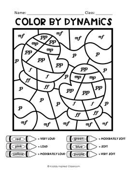 Music Worksheets: Color By Dynamics - Winter Themed by Lindsay Jervis