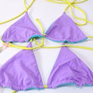 Victoria S Secret Swim Victorias Secret Color Block Reversable Triangle String Bikini Top Xs