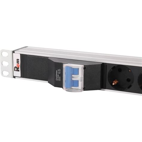 Вертикальный блок розеток REM Rem-16 с автоматом, 16А, 20 Schuko, 16A ...