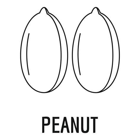 Peanut Icon Outline Style 14430888 Vector Art At Vecteezy