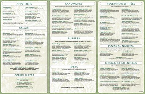 Natural Cafe Moorpark menus in Moorpark, California, United States