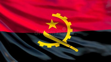 Bandeira De Angola Bandeira De Ondulação Da Ilustração De Angola 3d Ilustração Stock