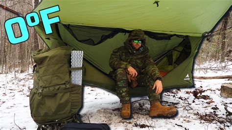 F Windy Winter Camping In A Haven Tent Hammock Dangerous Cold