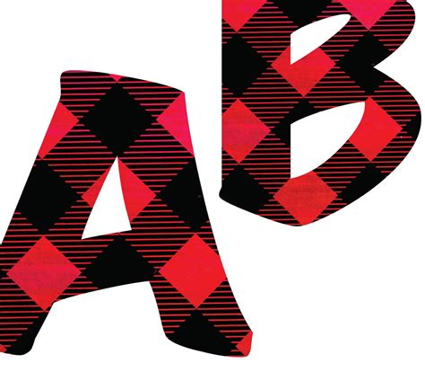 Buffalo Plaid Alphabet Png Buffalo Plaid Letters Sublimation Etsy