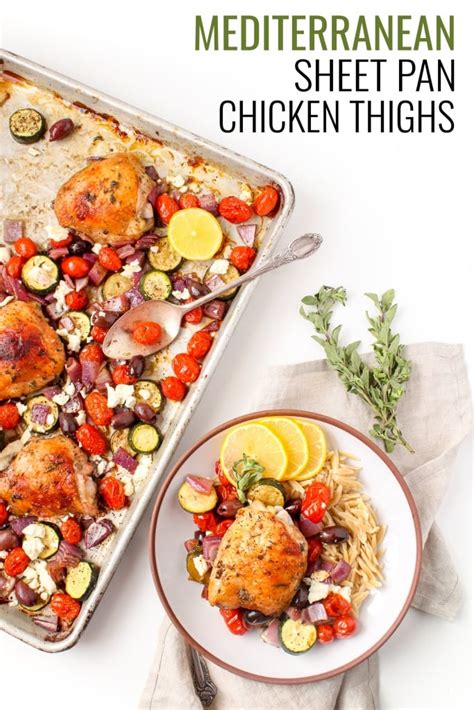 Mediterranean Sheet Pan Chicken Thighs Recipe Fannetastic Food