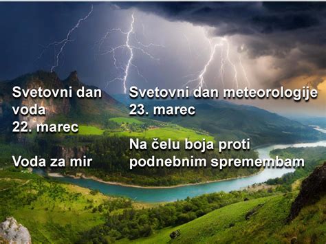 Svetovni Dan Voda In Svetovni Dan Meteorologije Gov Si