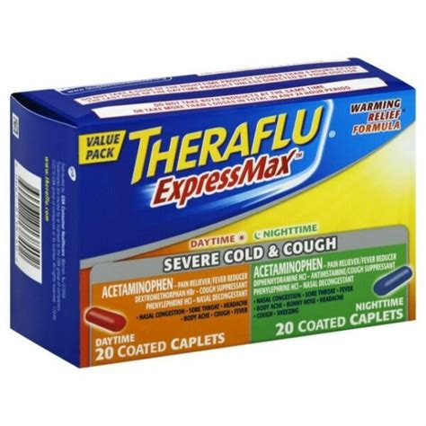 Theraflu Expressmax Severe Cold Andcough Combo Caplets 40 Count For Sale Online Ebay