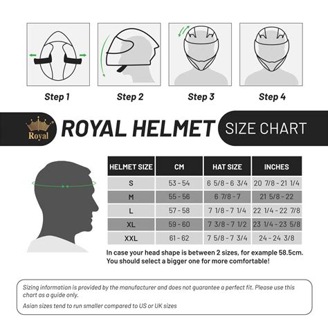 Royal H01 Full Face Motorcycle Helmet Multi Size Colors Retro