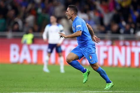 Giacomo Raspadori Italy Celebrates After Scoring Editorial Stock Photo