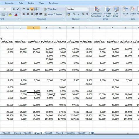 cash flow spreadsheet excel  cash flow forecast excel template