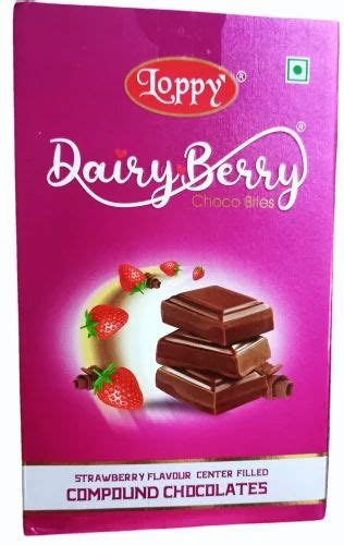 Solid Bar Loppy Strawberry Centre Filled Compound Chocolate Packaging