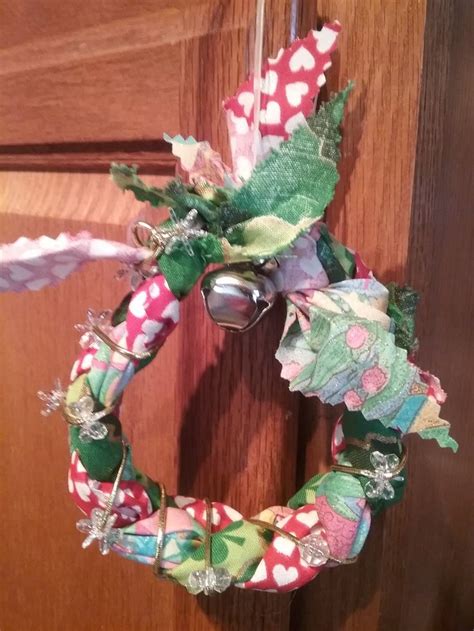 Homemade Christmas fabric wreath.