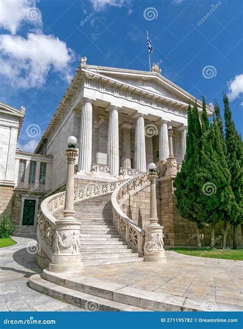 Impressive Curved Marble Stairs And Neo Classical Facade Of The