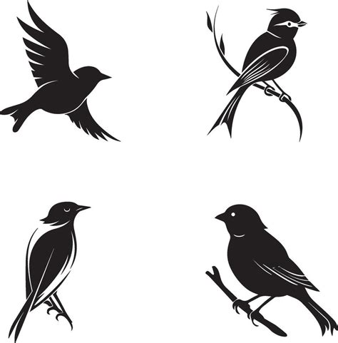 Bird Set Icons Logo Type Silhouette 47972958 Vector Art At Vecteezy