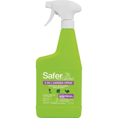 Safer Garden 3 In 1 24 Oz Ready To Use Trigger Spray Insecticidal Soap