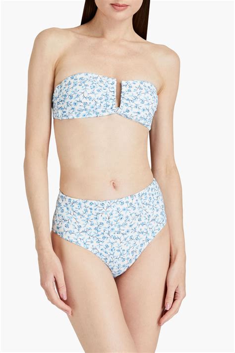 Onia Genevieve Floral Print Bandeau Bikini Top The Outnet