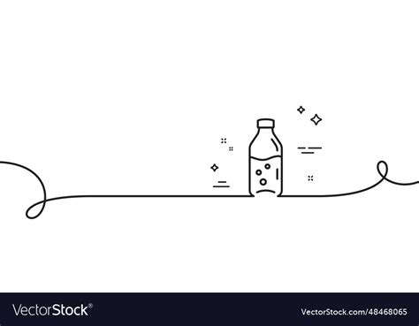 Water Bottle Line Icon Soda Aqua Sign Continuous Vector Image