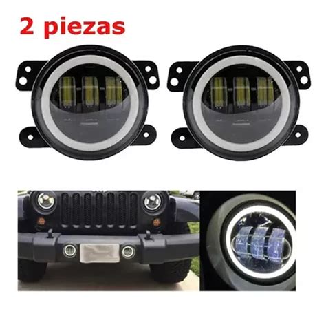 2 Peças 4 Luzes De Nevoeiro Led Universal Redondo Angel Eye