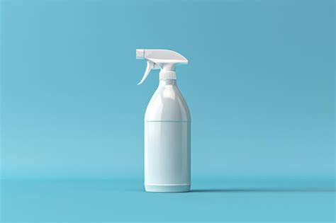 White Spray Bottle On A Blue Background Premium Ai Generated Image