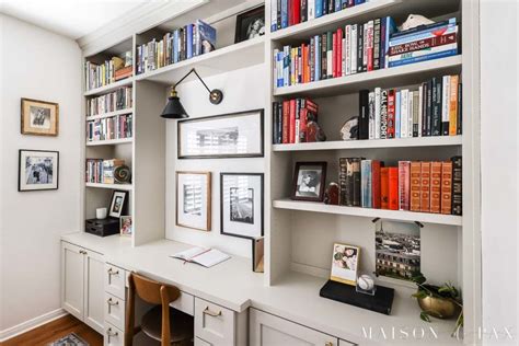 Built In Bookshelves With Desk In Home Office Maison De Pax