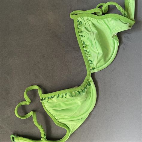 S S Vintage Lime Green Bikini Bathing Suit With Depop