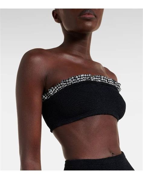 Hunza G Peggy Ruffled Bikini In Black Lyst