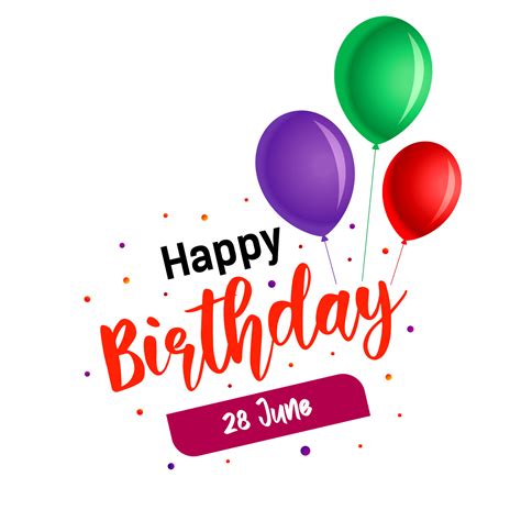 Happy Birthday, June 28, Happy Birthday Png, Happy birthday wishes