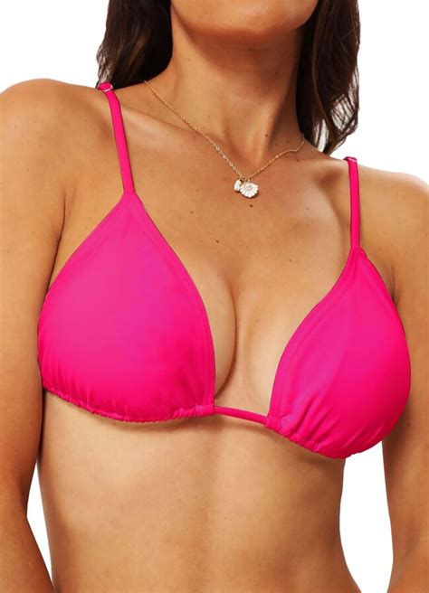 TZLDN Women Bikini Top Thong Bkini Triangle Bikini Top Padded Adjustable String Bikini Swimsuit