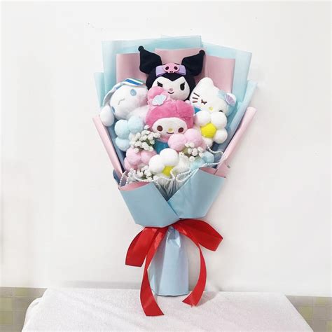 Sanrio Plush Bouquet My Melody Kuromi Cinnamoroll Kt Cat Dolls For Special Occasions