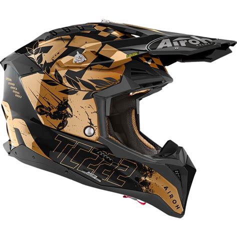 Capacete Airoh Aviator 3 The Legend TC 222 Chrome Preto Dourado