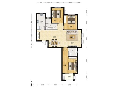 【万滨天锦石家庄万滨天锦楼盘】三居室户型图房型图 石家庄贝壳新房