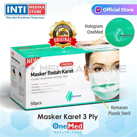 Onemed Masker Ply Earloop Medis Surgical Mask Shopee Indonesia