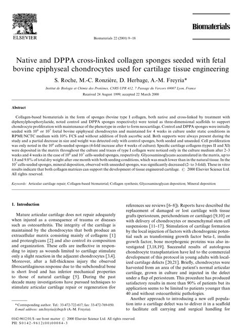 (PDF) Native and DPPA cross-linked collagen sponges seeded with fetal ... 