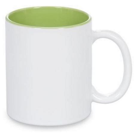 Caneca de Cerâmica Para Sublimação Reta Interior e Colher Azul