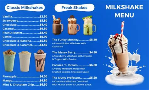 Milkshake Menu Templates - Customize & Download (Free)