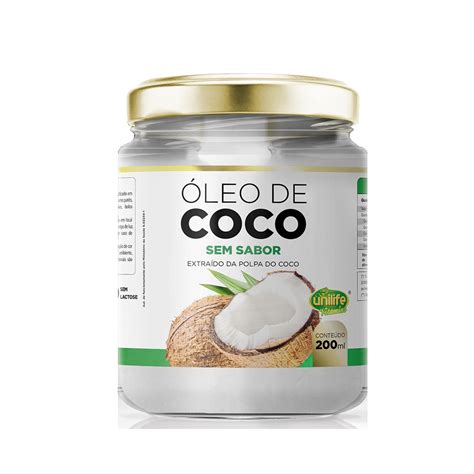 Óleo de Coco sem Sabor 200ml Unilife Corpo Suplemento Loja de