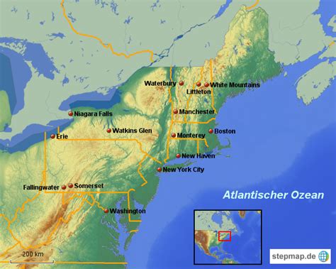 Stepmap Usa Bersicht Landkarte F R Usa