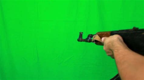 long shooting with ak-47 - HD green screen footage - YouTube