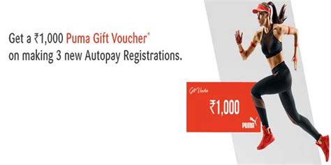 Free Puma Voucher ₹1000 On Sbi Credit Card 3 Autopay Registrations