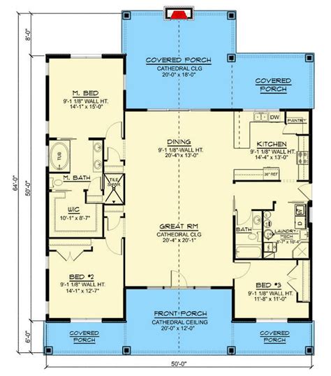 Plan 135143GRA One Story Country Craftsman House Plan With Vaulted