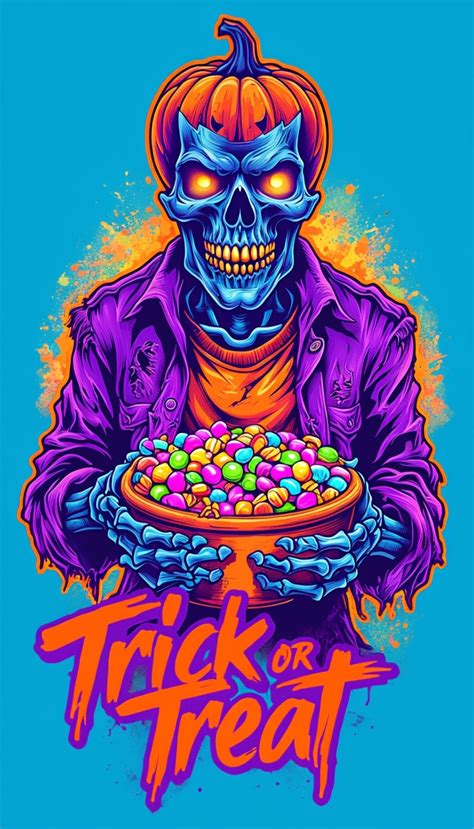 Vibrant Halloween Trick Or Beer Graphic Design Poster Playground