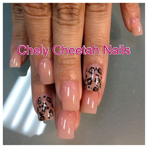 Chely Cheetah Nails Acrylic Nails Nude Cheetah Print Nail Art Long Acrylic Nails Cheetah