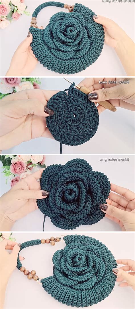 Crochet Rose Bag: Crafting Flower Elegance - CrochetBeja