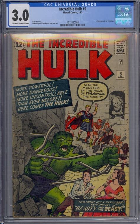 Incredible Hulk Cgc St Tyrannus Jack Kirby Comic Books