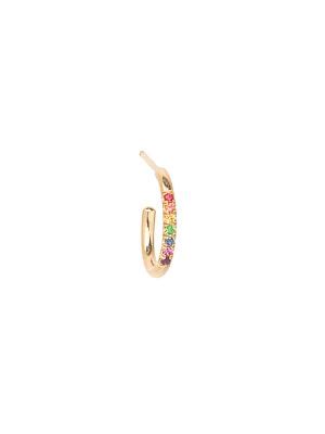 Zoë Chicco Rainbow 14K Yellow Gold Rainbow Sapphire Huggie Hoop