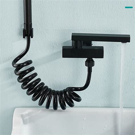 Modern Tub Filler Wall Mount Handshower Swivel Copper Tub Filler with ...