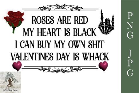 Roses Are Red My Heart Is Black Valentine PNG