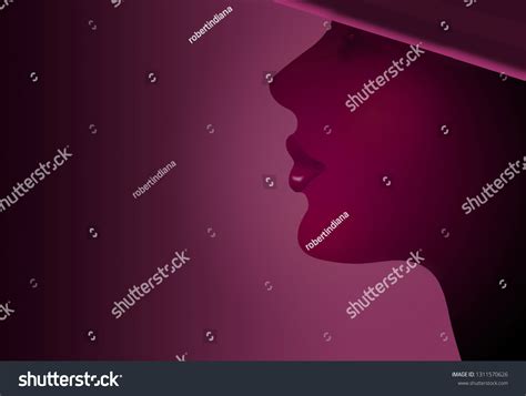 Lipstick Theme This Illustration Girls Face Stock Illustration