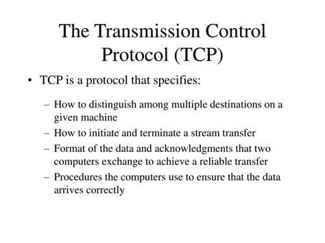 Ppt The Transmission Control Protocol Tcp Powerpoint Presentation Free Download Id 3380471