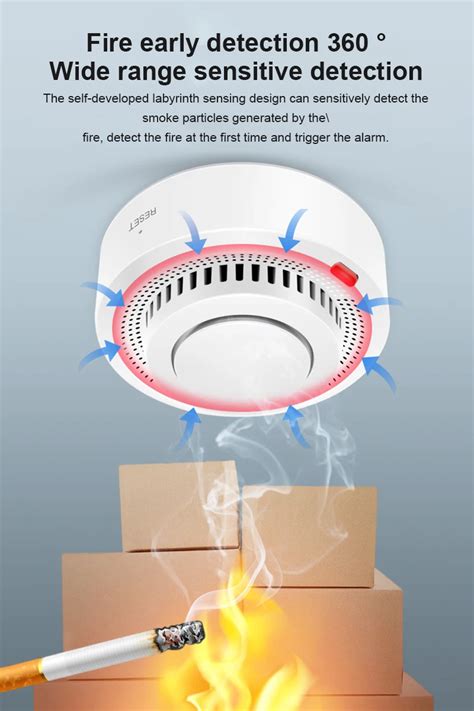 Смарт-детектор дыма Tuya ZigBee, Wi-Fi охранная сигнализация для умного ...
